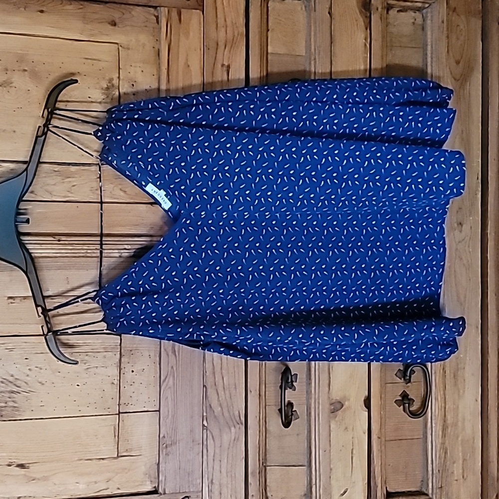 Open shoulder 3/4 puff sleeve blouse